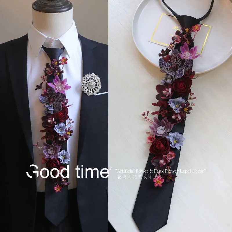 Men'S Grooming Wedding Day - Tie flower simulation flower, boy group