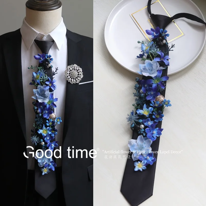 Tie flower simulation flower,  - đánh giá và giá Men'S Grooming Wedding Day