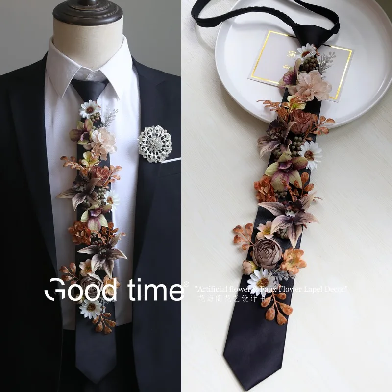 Tie flower simulation flower,  - đánh giá và giá Men'S Grooming Wedding Day