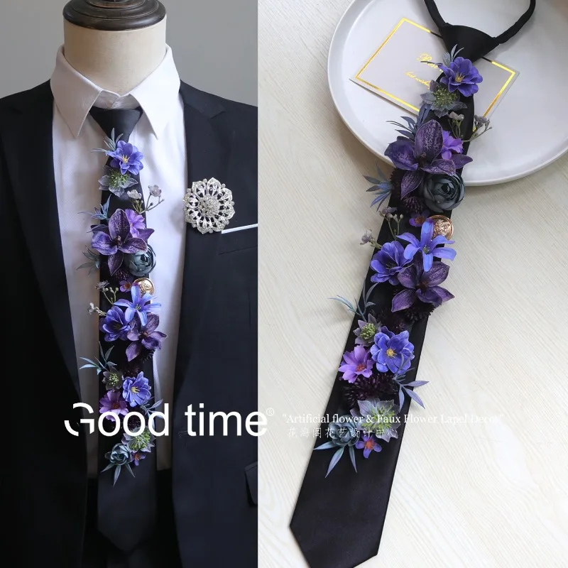 Tie flower simulation flower,  - đánh giá và giá Men'S Grooming Wedding Day
