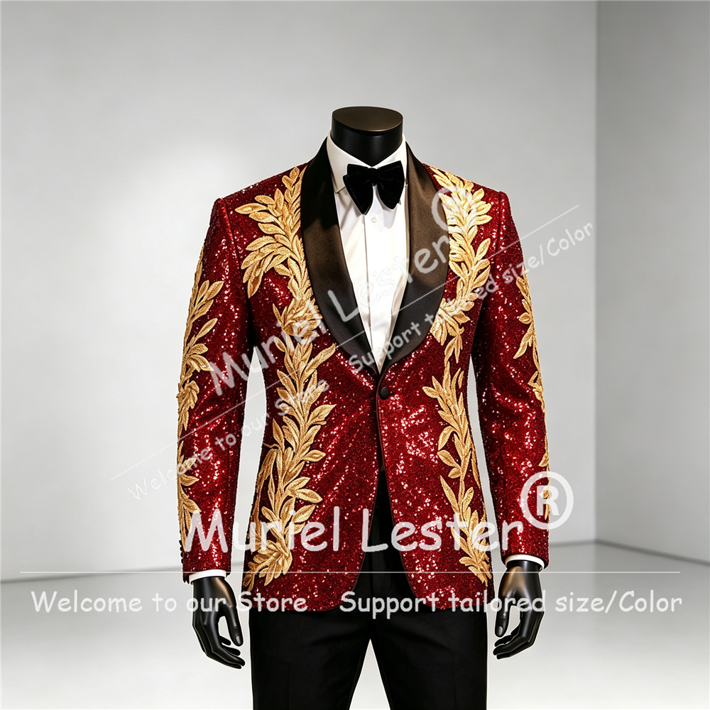 Sparkling Sequin Men's Tuxedo  - đánh giá và giá Men Grooming Outfit
