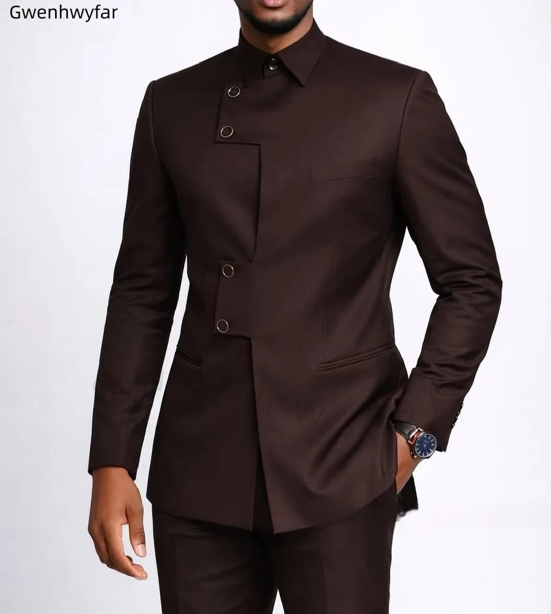 Gwenhwyar Men Ivory Jacquard 2 - đánh giá và giá Men Grooming Outfit