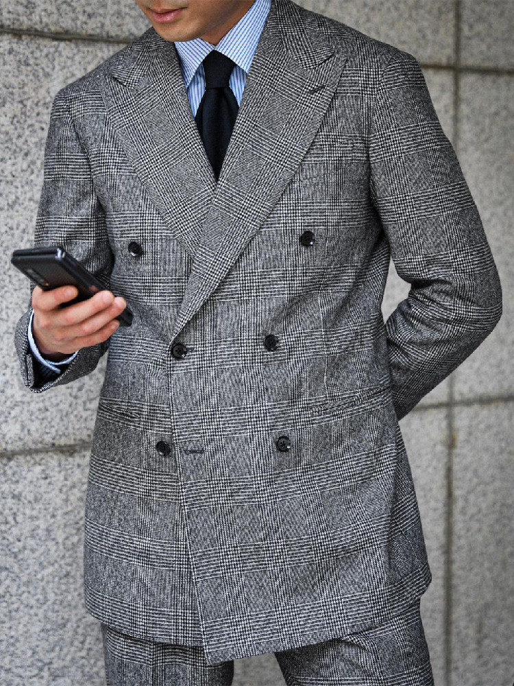 Business Plaid Men Suit 2 Piec - đánh giá và giá Men Grooming Outfit
