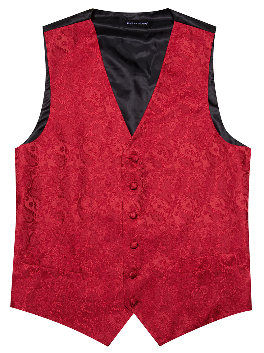 Bright Red Paisley V-Neck Wais - đánh giá và giá Mens Grooming Kit For Wedding