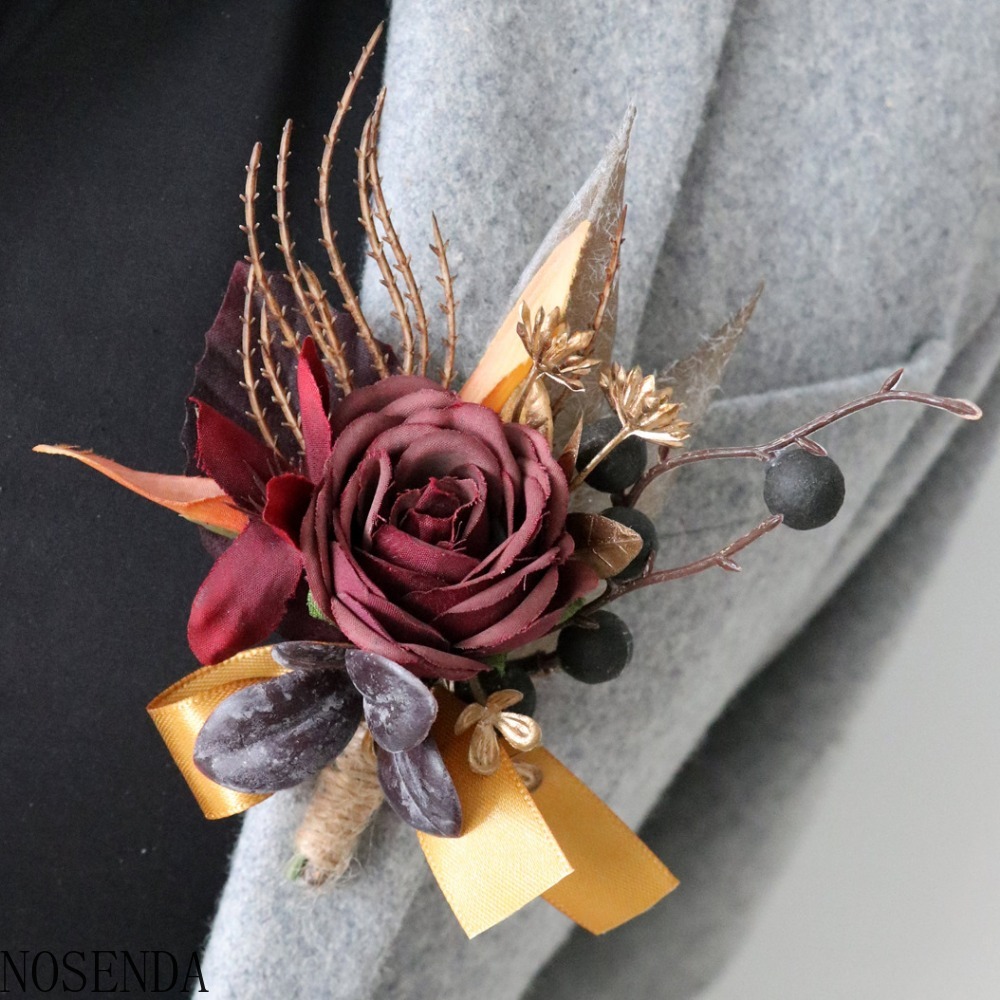 Burgundy Silk Rose Artifical F - đánh giá và giá Men'S Grooming For Marriage