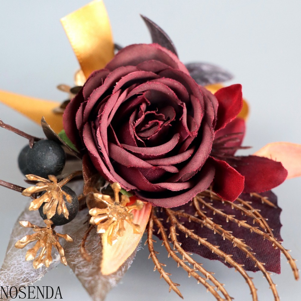 Burgundy Silk Rose Artifical F - đánh giá và giá Men'S Grooming For Marriage