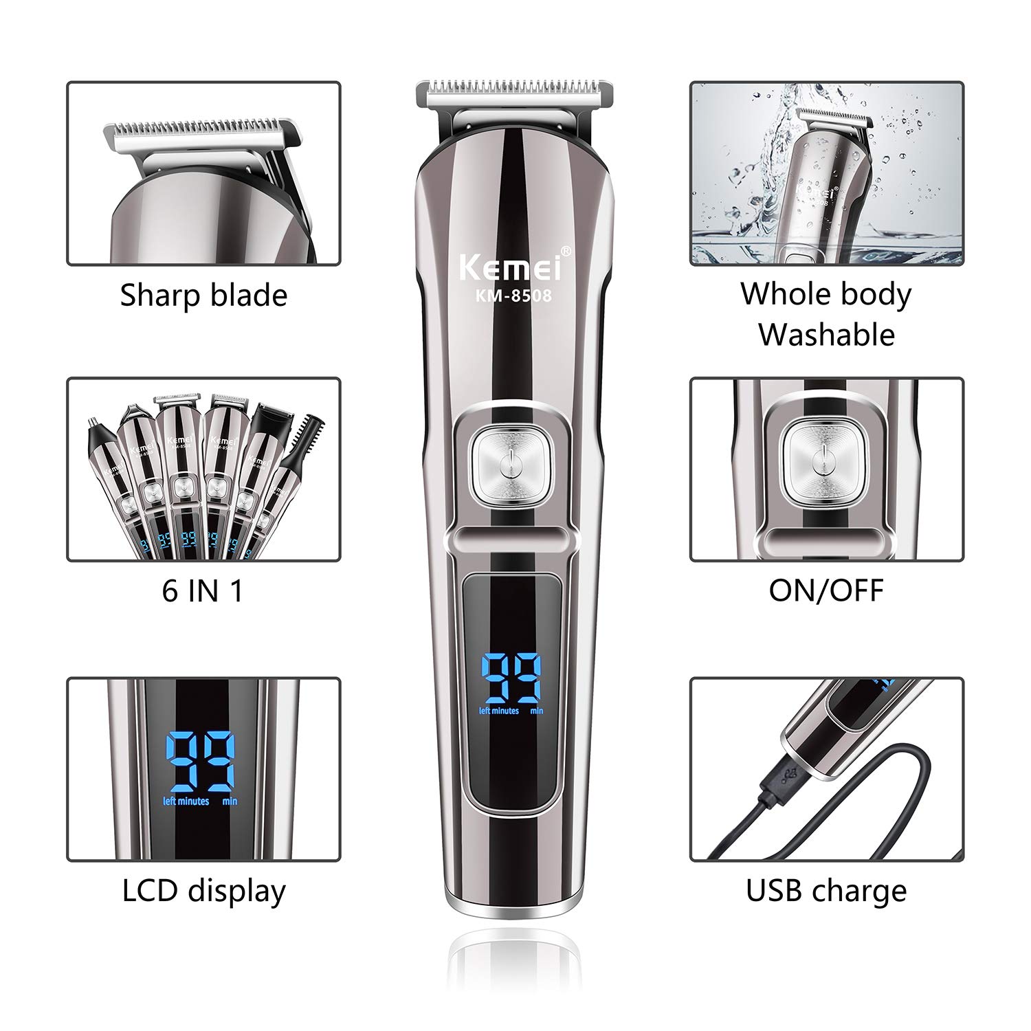 Kemei Professional Multifuncti - đánh giá và giá Men'S Grooming Hair And Body Wash